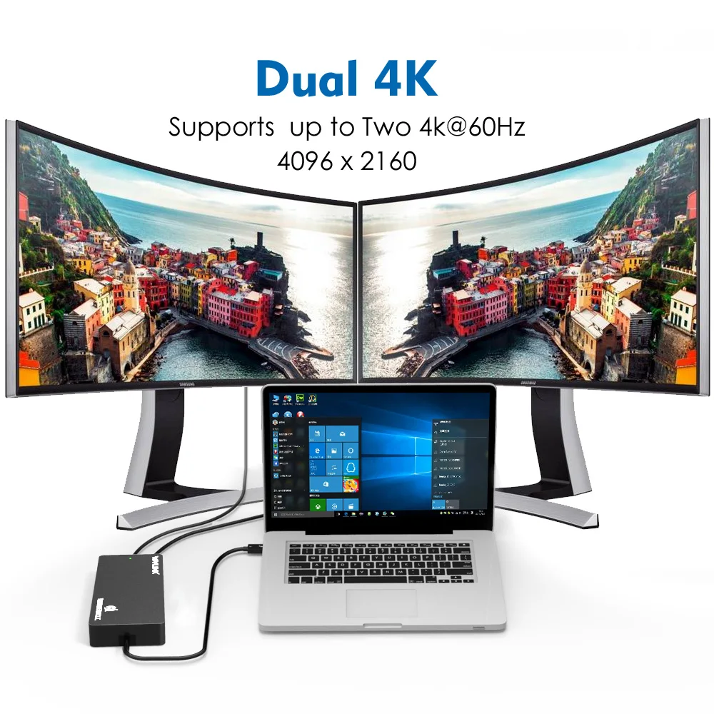 Wavlink Thunderbolt 3 USB C док-станция двойной 4K @ 60Hz дисплей 5K с Адаптер DP к HDMI Gigabit RJ45 0 Intel