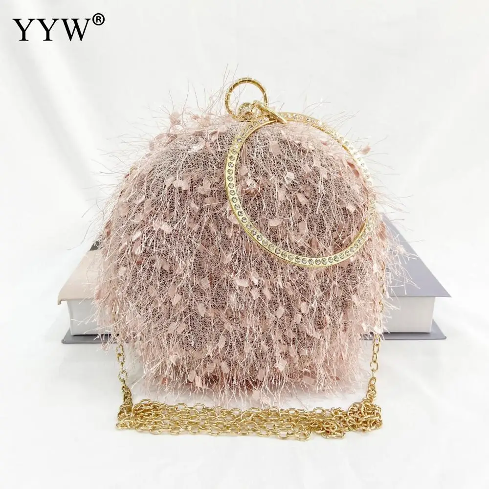 

Круглые сумочки с кисточками, женские модные вечерние сумки через плечо 2022 Caddice, роскошная сумка-клатч с розовым кристаллом, Sac A Main