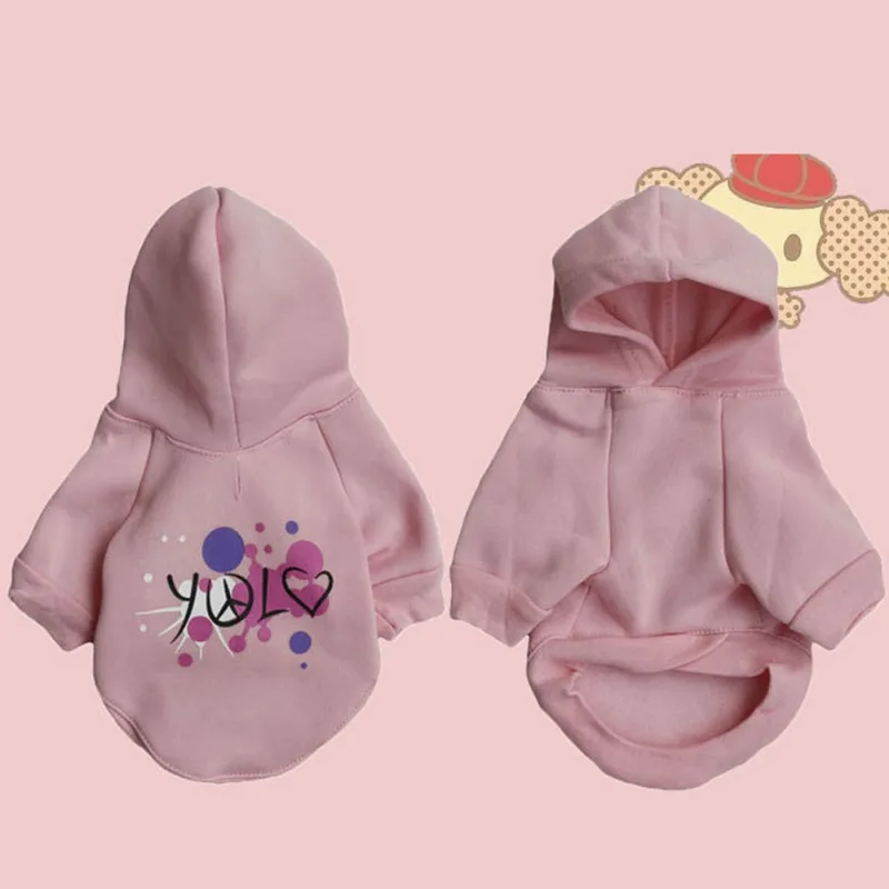 

Dog Hooded Sweatshirt Pink Letters Printed Hoodies Winter Autumn Cat Puppy Dogs Clothes Outfit Apparel XS-L