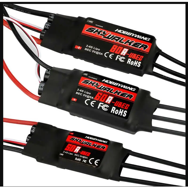 Регулятор скорости Hobbywing Skywalker 12A 15A 20A 30A 40A 50A 60A 80A ESC с UBEC для квадрокоптера RC FPV -