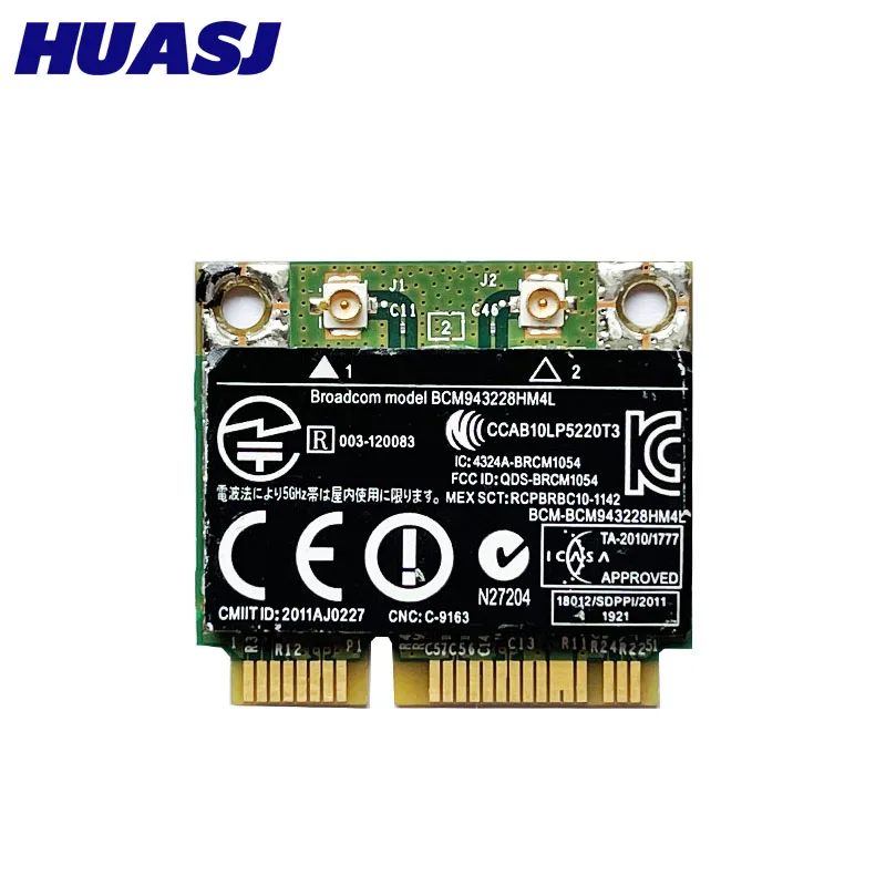 BCM943228HM4L BCM943228 300 Мбит/с 2 4G/5 ГГц 802 11 a/g/n half Mini PCI E беспроводная Wi Fi карта SPS 669832 001 для