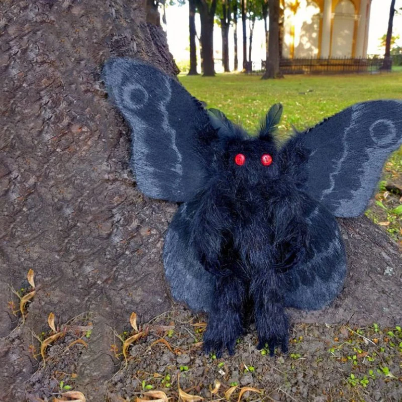 

33cm Plush toys Gothic Mothman Plushie Is Looking For A Love And Magical Home Unique and novel black moth Holiday gift