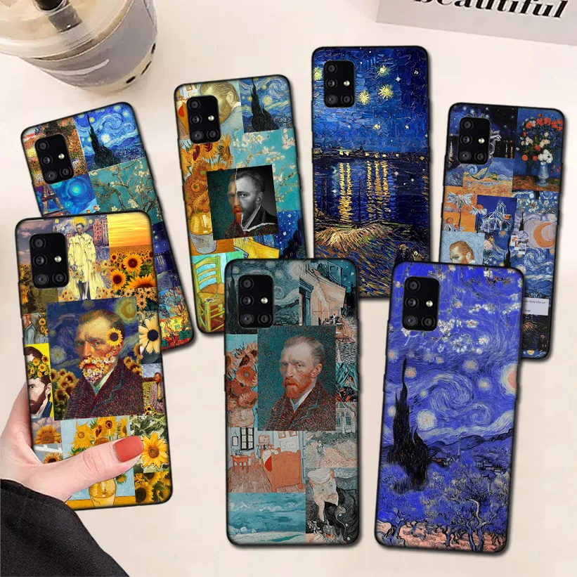 

Paintings Starry Night Van Gogh Phone Case For Samsung Galaxy A51 A71 A50 A70 A81 A91 A30 A40 A20E A10S A8 A9 Cover Coque Funda