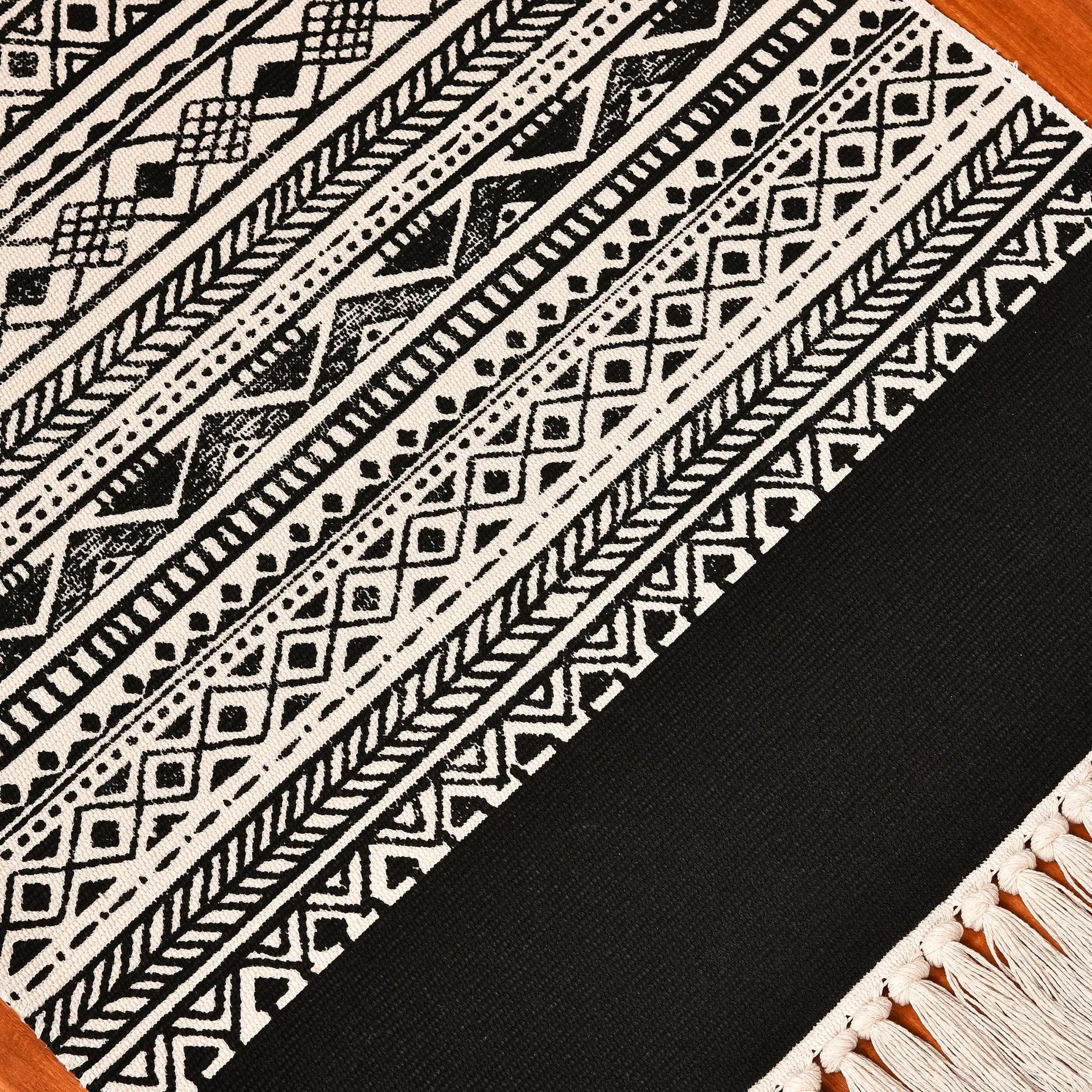 Ковер из пенькового хлопка богемный коврик для гостиной спальни прикроватный в