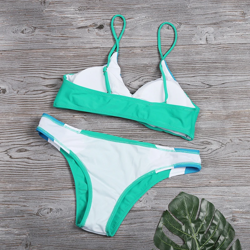 2020 Одноцветный купальный костюм комплект бикини для женщин Mujer купальник