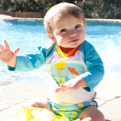 2020 Summer Cute Baby/Toddler Girls Boys Reusable Sun Hat &amp Swim Diaper Set 2-Piece Swimsuit With UPF 50+ Protection Hot |