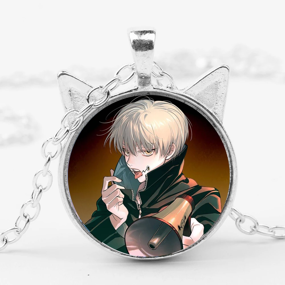 

FIMAODZ Jujutsu Kaisen Figure Cosplay Necklace Gojo Satoru Kugisaki Glass Dome Silver Pendant Cat Ears Necklaces Jewelry