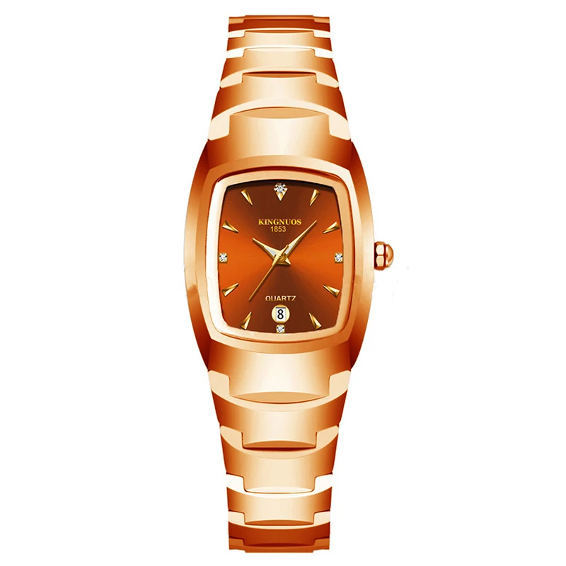 Модные часы из вольфрамовой стали для пар роскошные брендовые Золотые женские