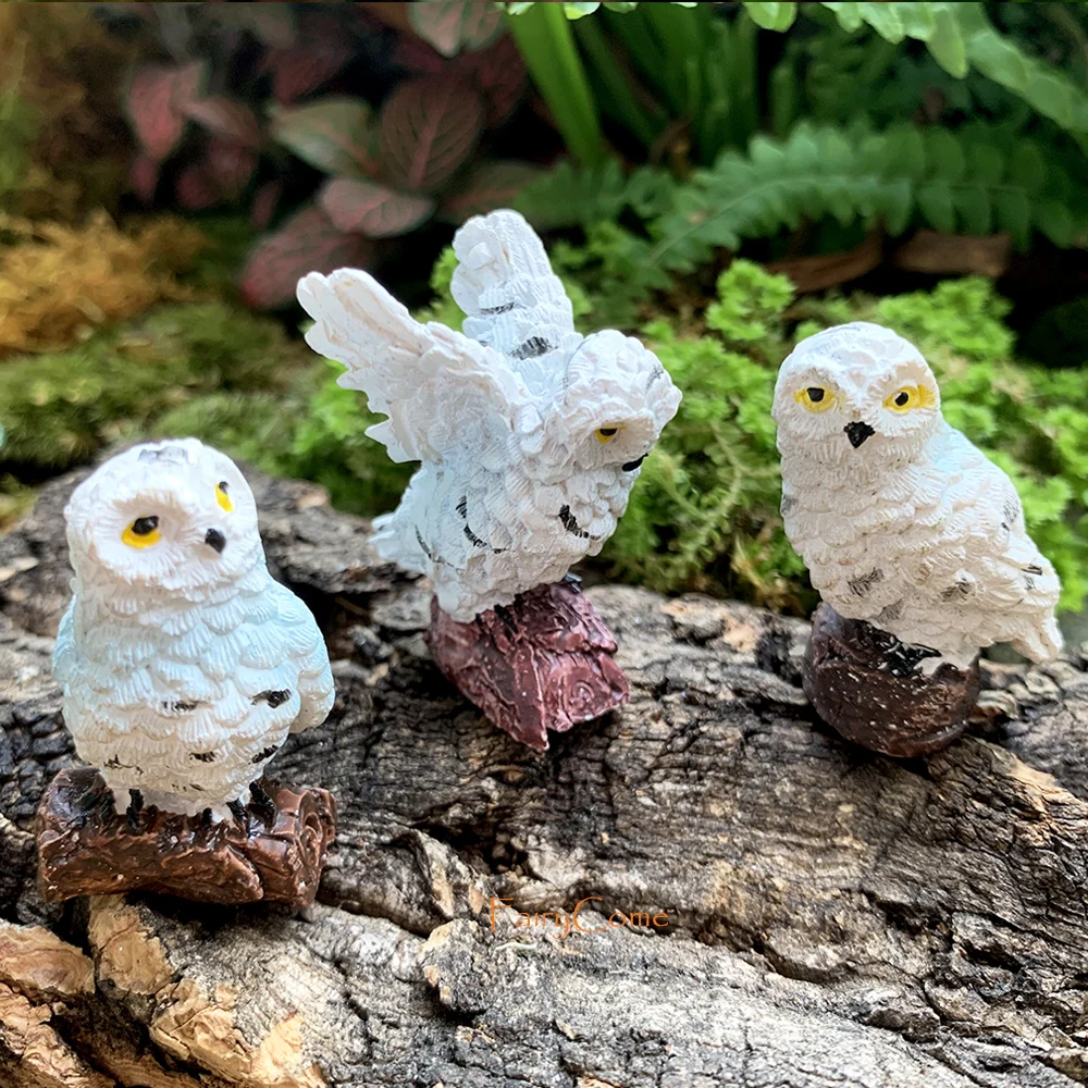 FairyCome набор из 3 вида стилей миниатюрные фигурки сов Смола ремесло крошечные