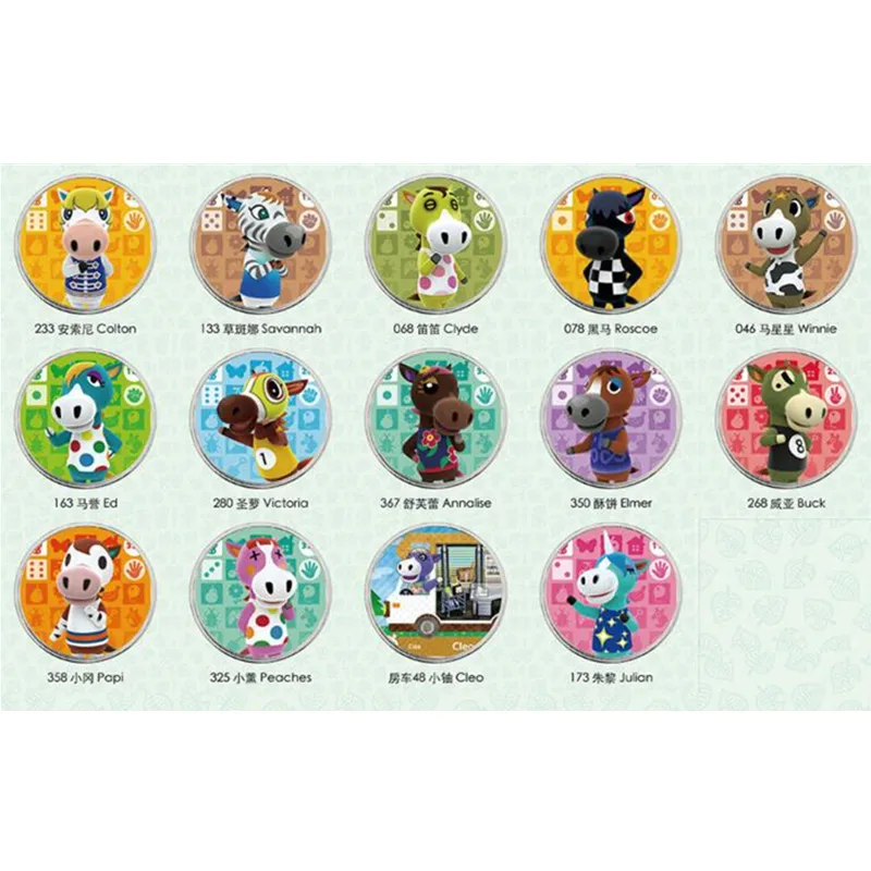 

14pcs/lot Horse Animal Crossing Card Locks Nfc Card Work for NS Games