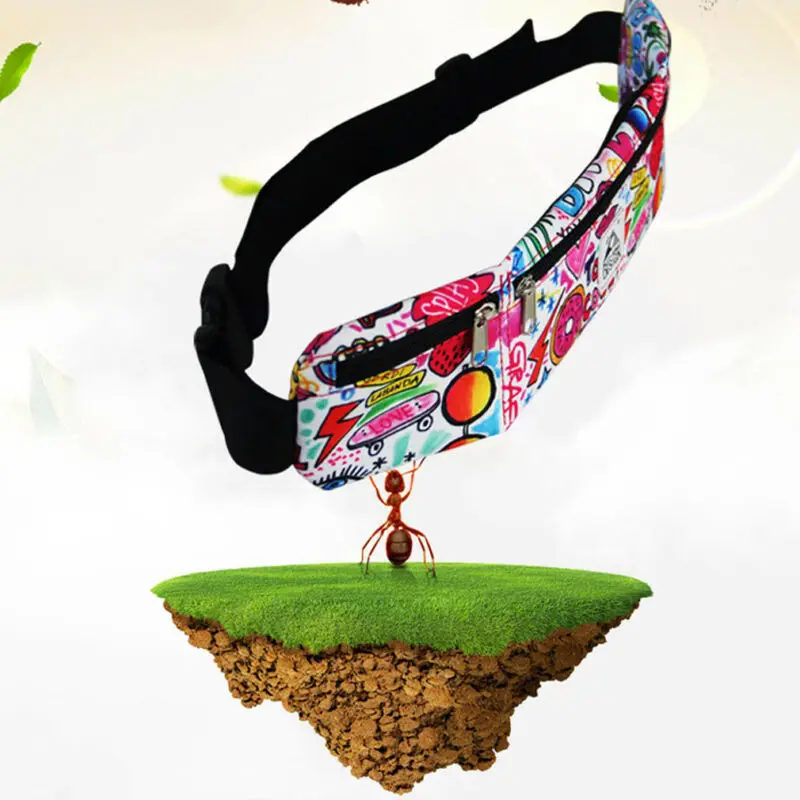 Fashion Women Waist Pack Print Cute Pocket Running Belt Phone Pouch Bag Sports Travel Handbag Fanny | Багаж и сумки