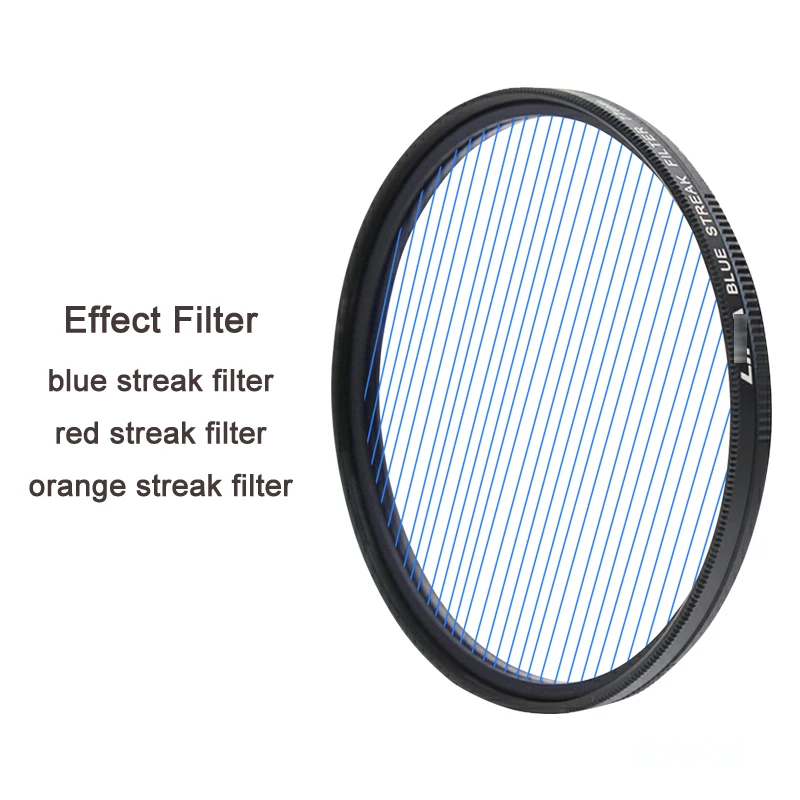 

49mm color streak filter 52mm blue streak filter Star light effect filters 55mm orange dot to line filter 58mm Screen widen lens