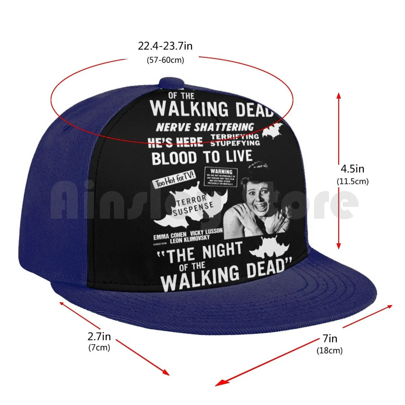 

Classic Terror Baseball Cap Diy Mesh Hip Hop Adjustable Zombie Creature Vintage Retro Vintage Movies Cult Movie Horror Terror