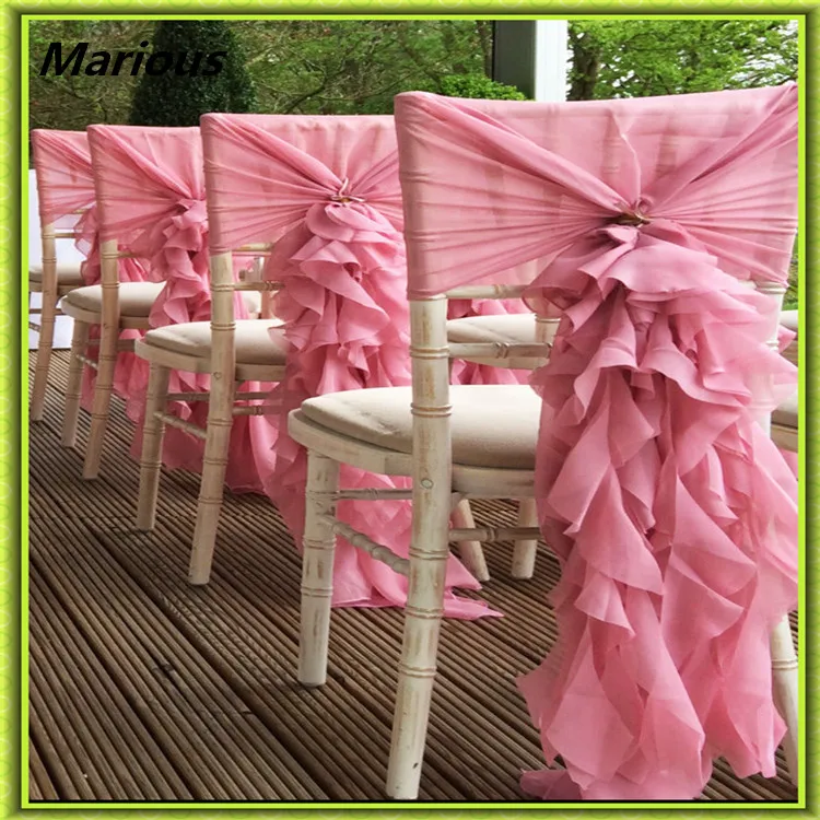 Специальное предложение 10 шт Румяна Розовый шифон стул створки кудрявые окна