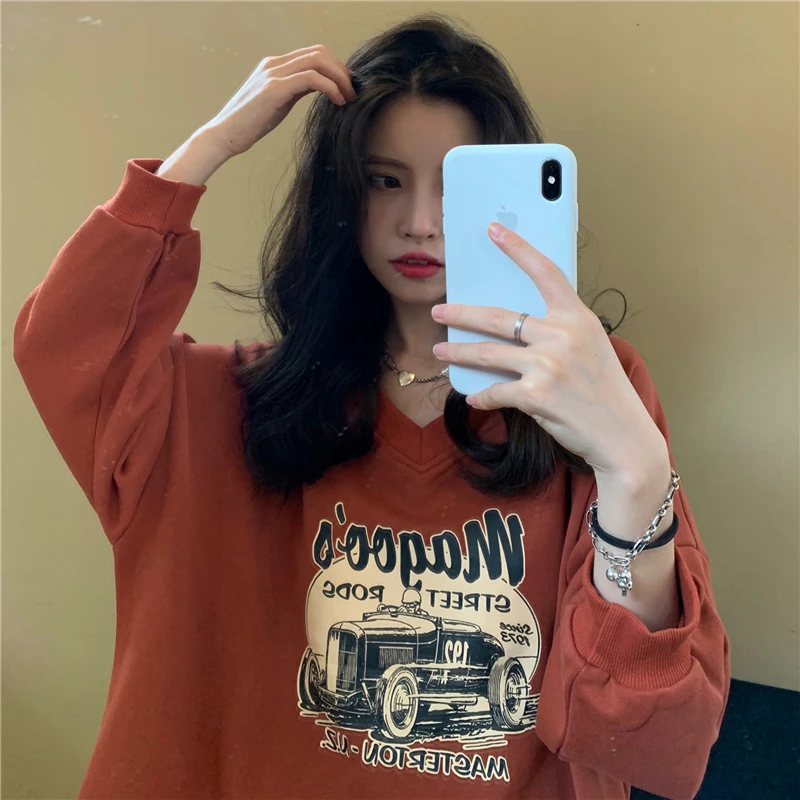 Женский свитшот в гонконгском стиле Waitmore свободное тонкое пальто бойфренда