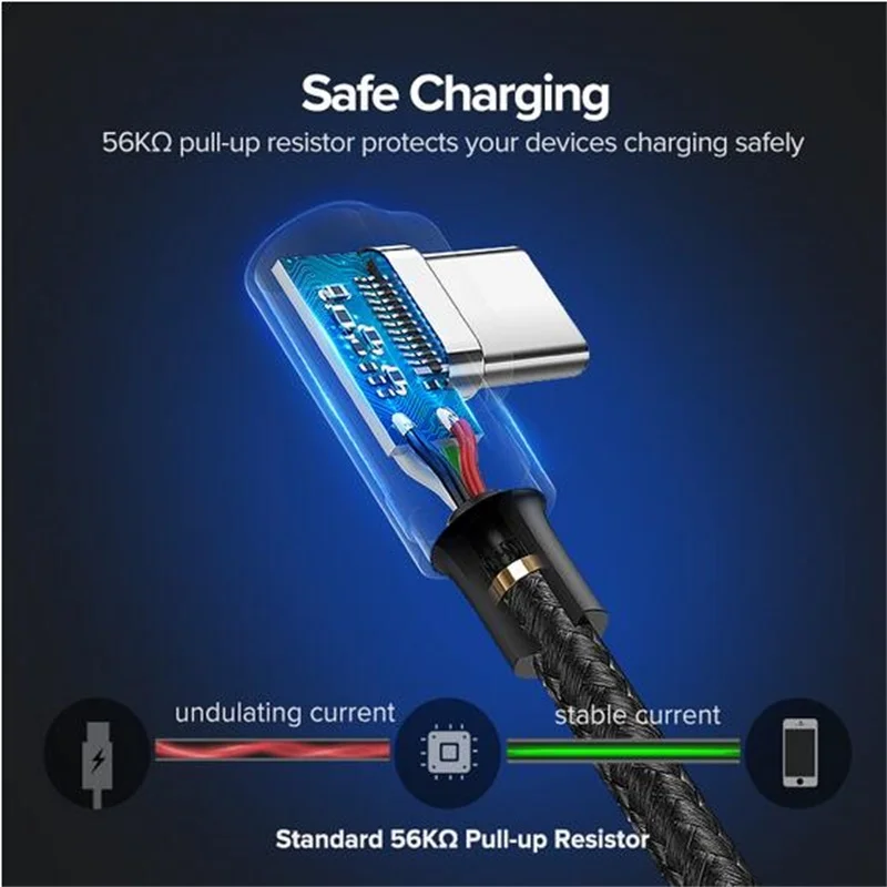 Ugreen 90 градусов usb type c кабель для быстрой зарядки передачи данных зарядное