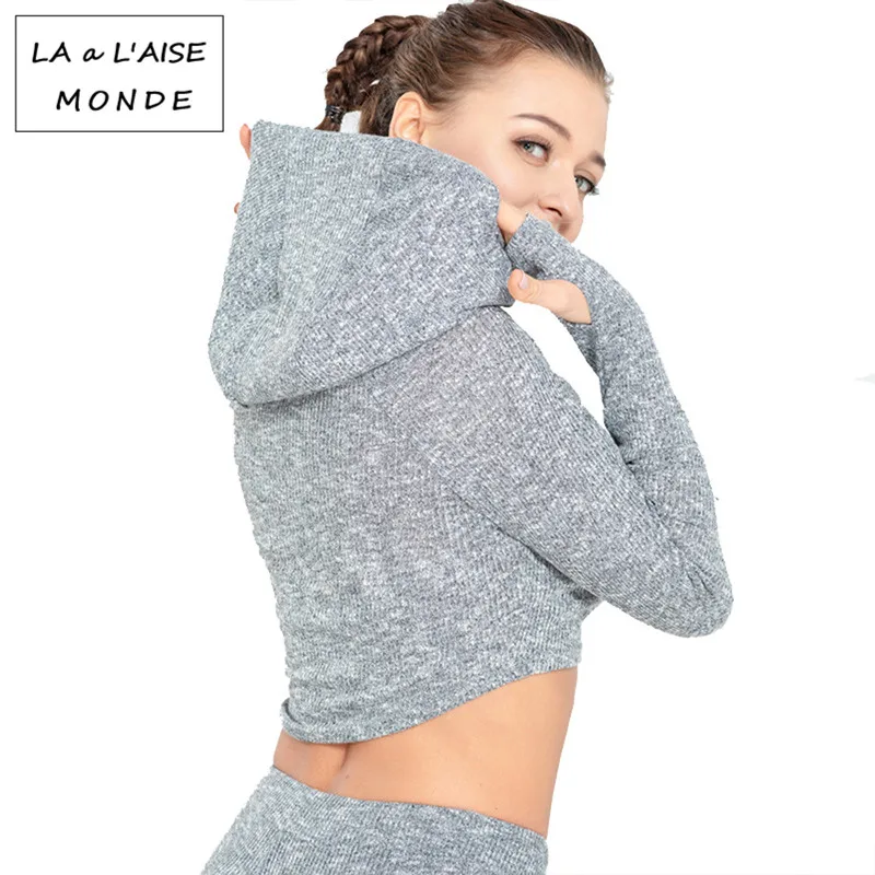 

Winter Cotton Yoga Shirt Women hoodies Sexy Exposed Navel Yoga T-shirts Solid Sports Shirts Quick Dry Fitness Gym Crop Tops