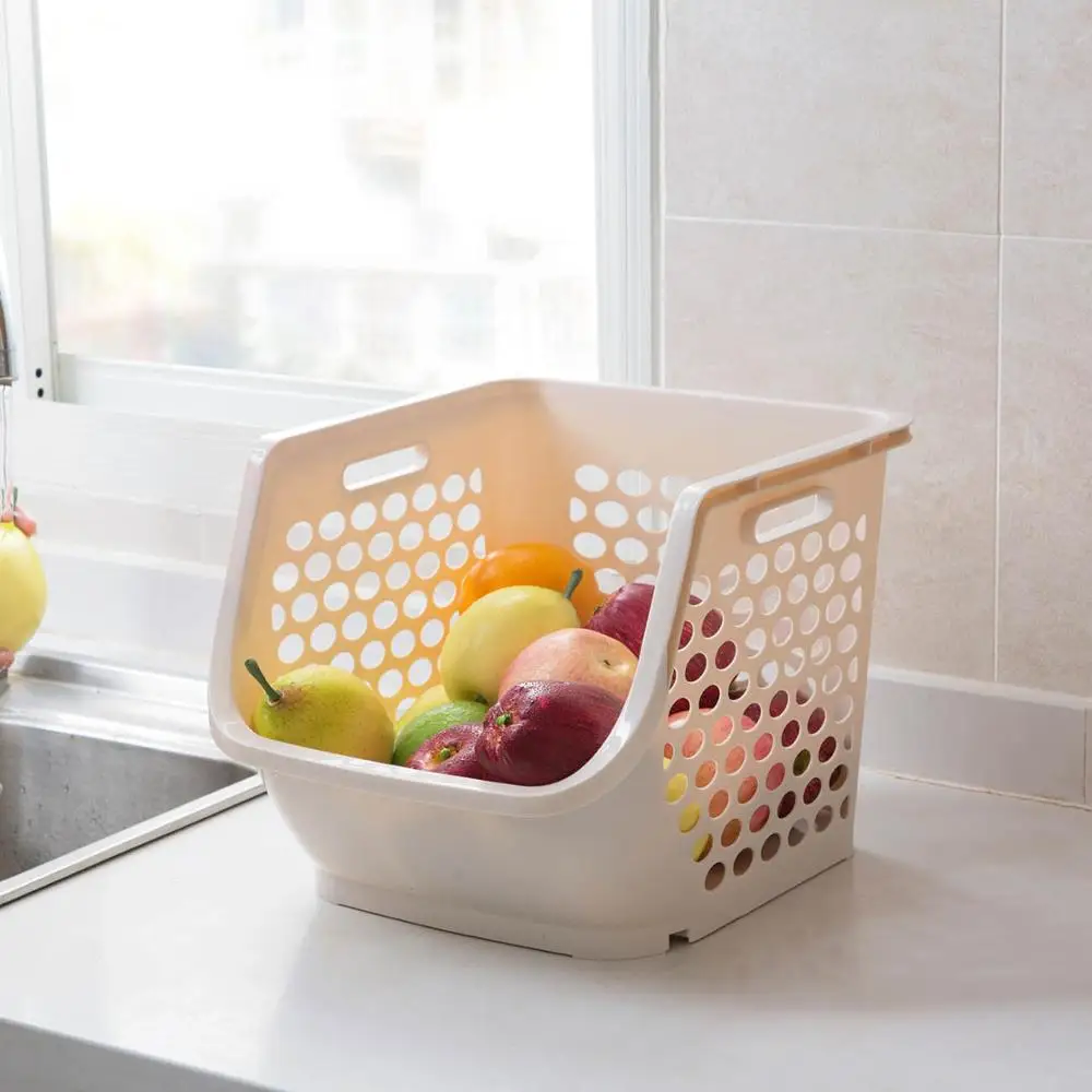 1 шт. Штабелируемая корзина для хранения пластиковая стандартная кухонная