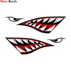Светоотражающая наклейка Three Ratels FC117 с зубцами акулы, графическая наклейка, Аксессуары для рыбалки, лодки, каноэ, автомобиля, грузовика, Каяка
