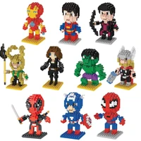 disney captain america spiderman hulk building blocks mini figure assembled mirco bricks toys for children plastic building blo