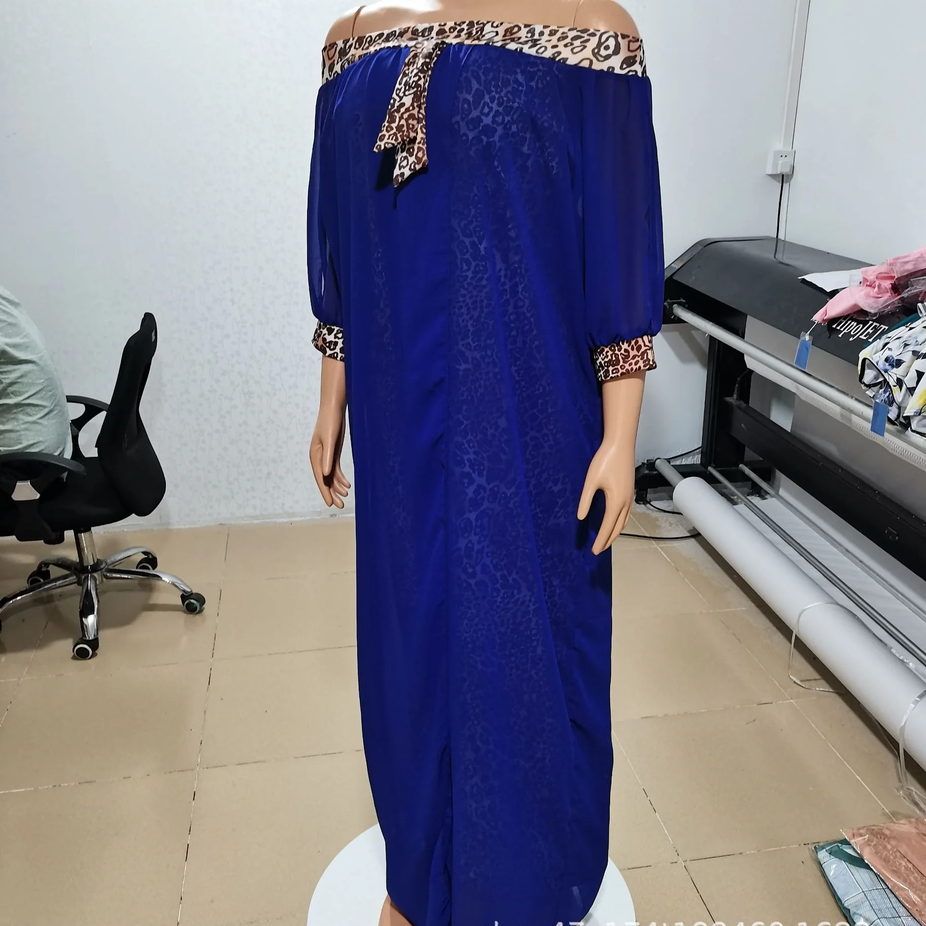 Женское платье с леопардовым принтом вечернее в африканском стиле коротким