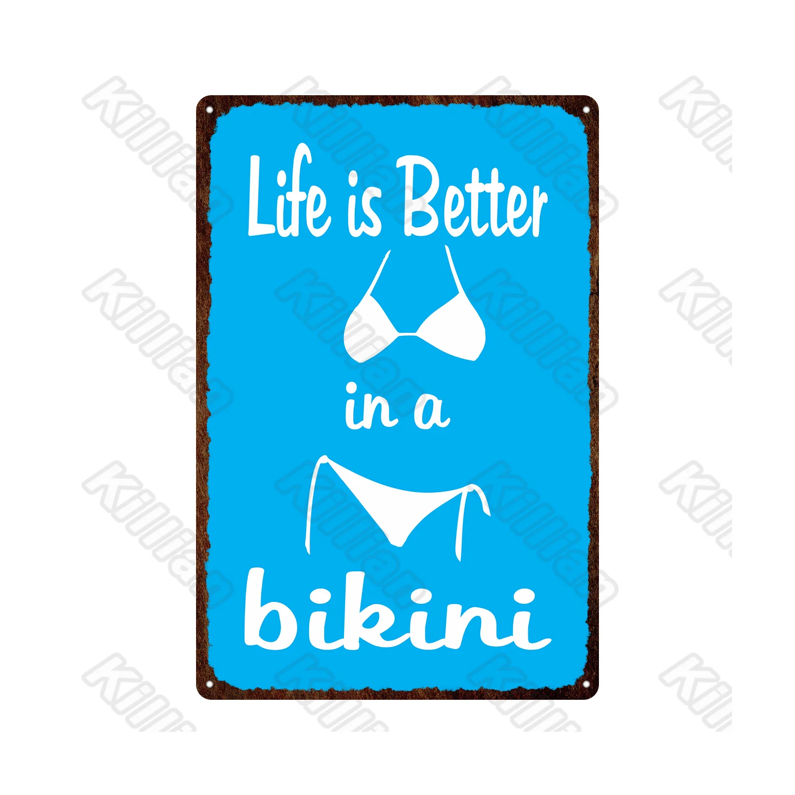 

Living Room Metal Poster Decoration The Landscape That Beach The Jellyfish Metal Tin Can Be Suspended Art Iron Painting Fresco