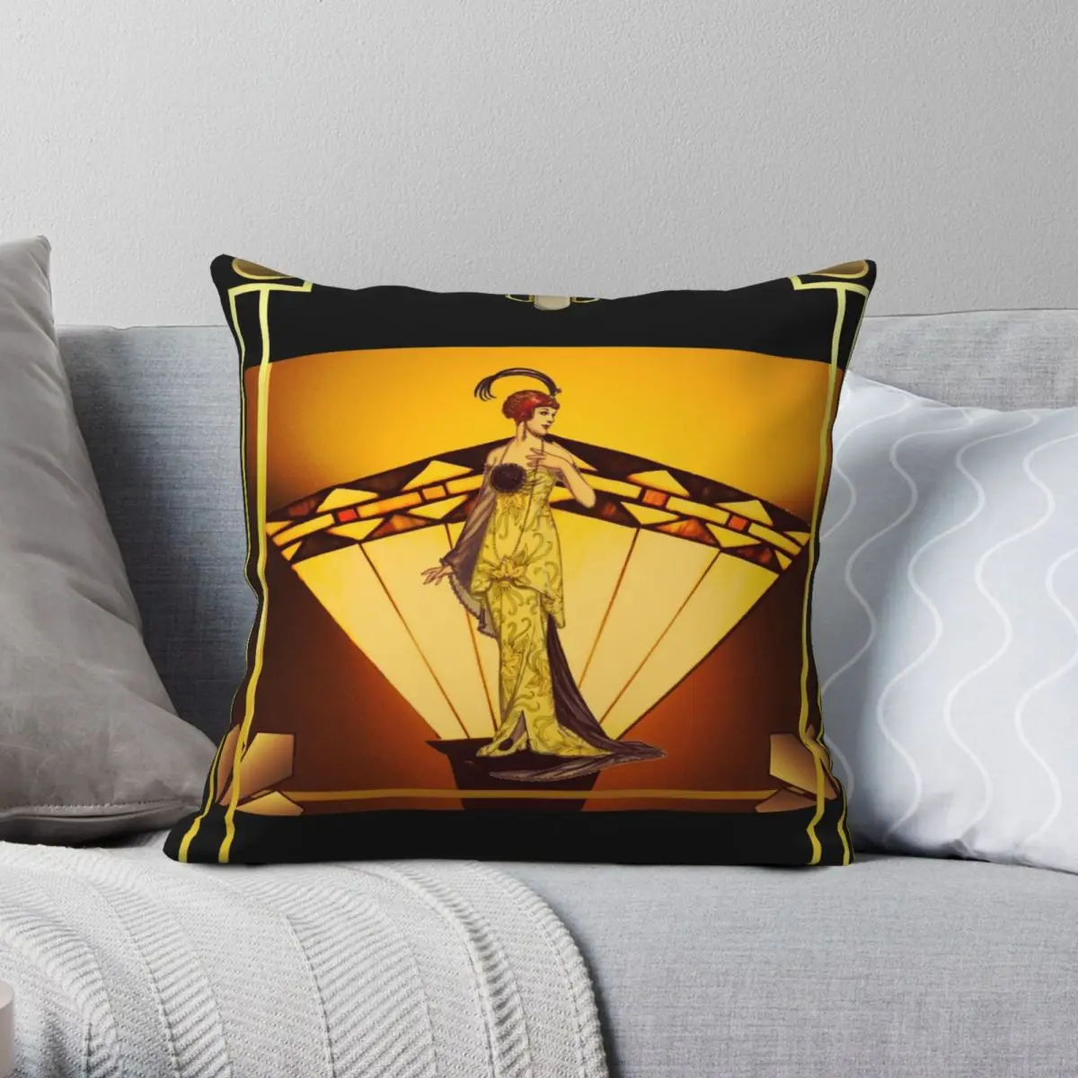 

Art Deco Glamour Square Pillowcase Polyester Linen Velvet Creative Zip Decor Throw Pillow Case Sofa Seater Cushion Cover