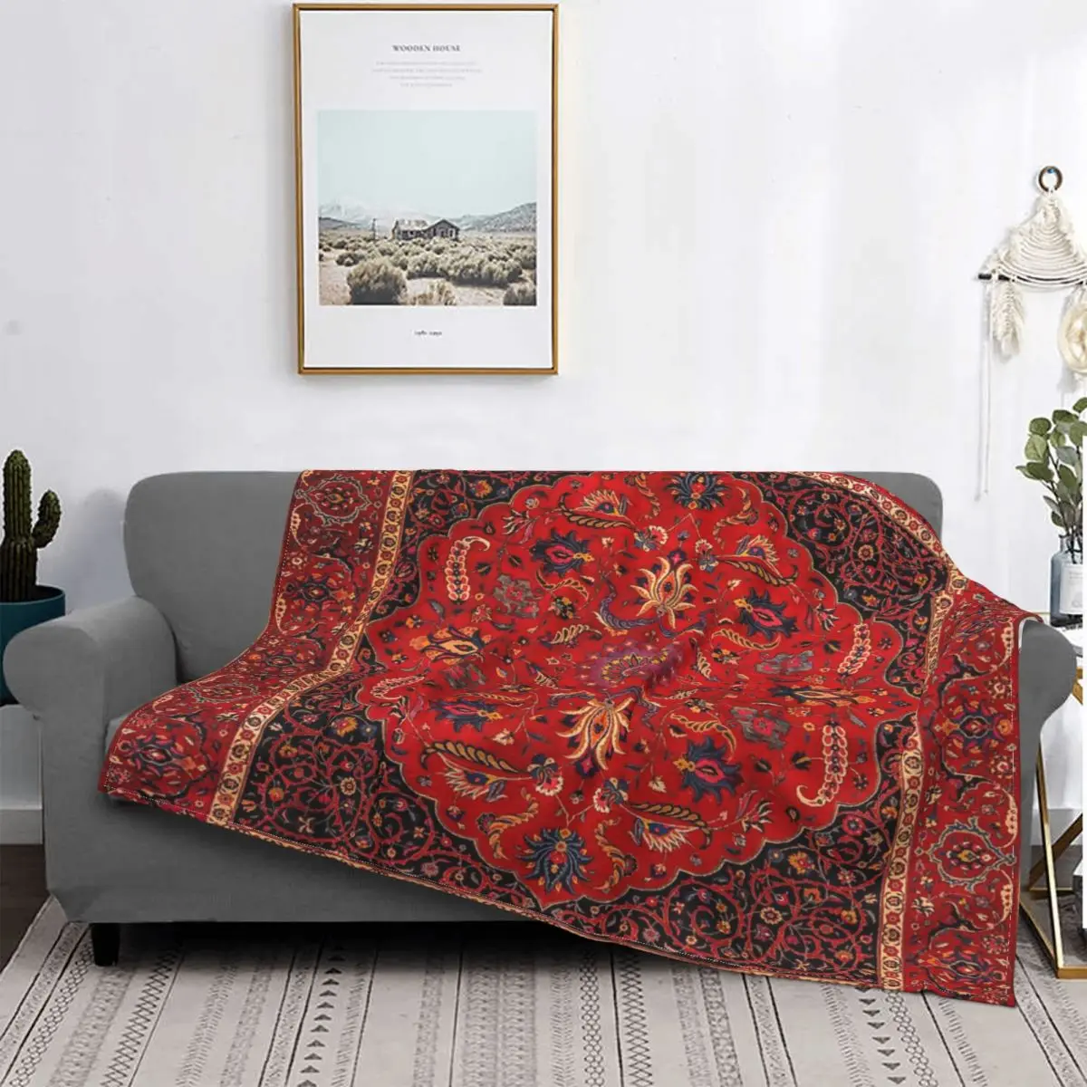 

Alfombra persa antigua, colcha a cuadros para cama, sofá, cama, manta con capucha, colcha de verano
