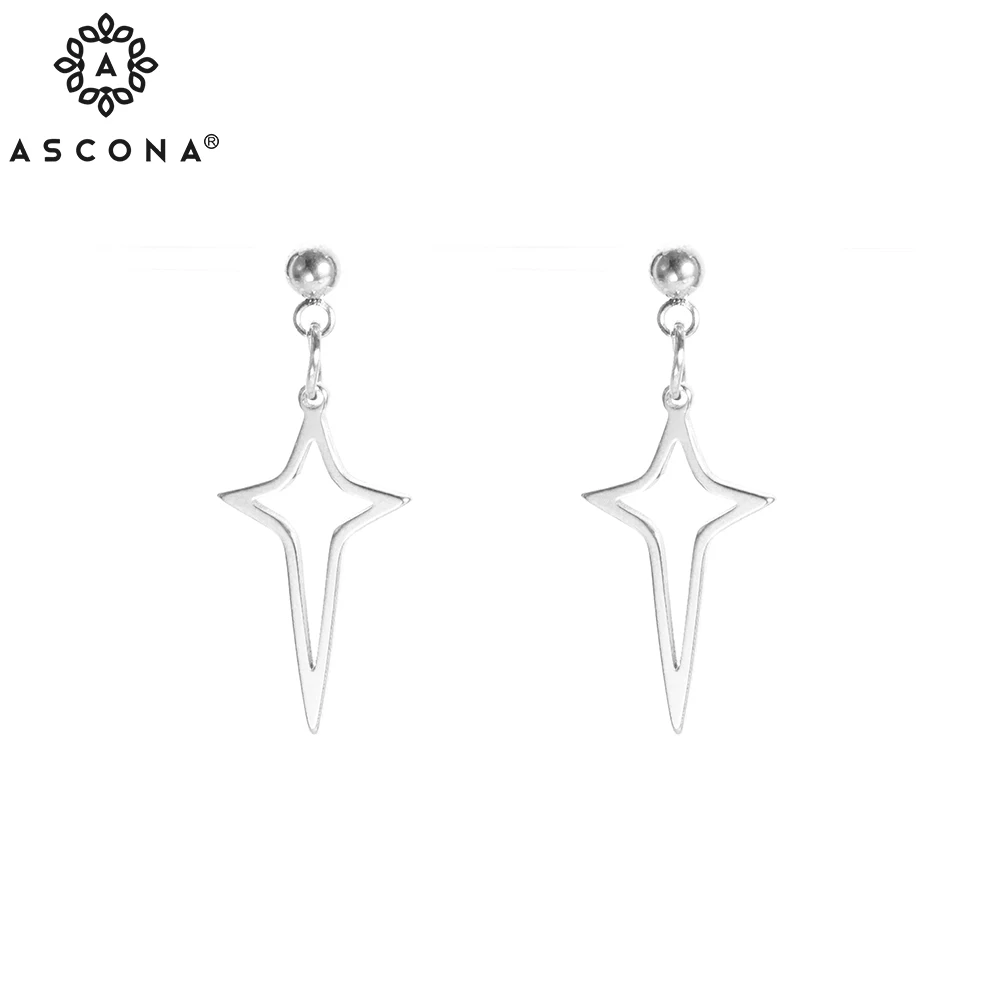 

ASCONA Hip Hop Prism Earrings for Men and Women Geometric Star Earrings In Gothic Style Stainless Steel 2021