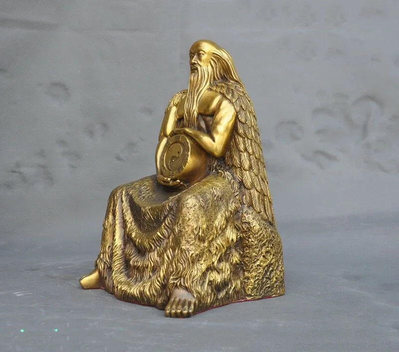 

wedding decoration Chinese brass copper Earliest Legendary Rulers Eight Diagrams Fu xi Fuxi Statue