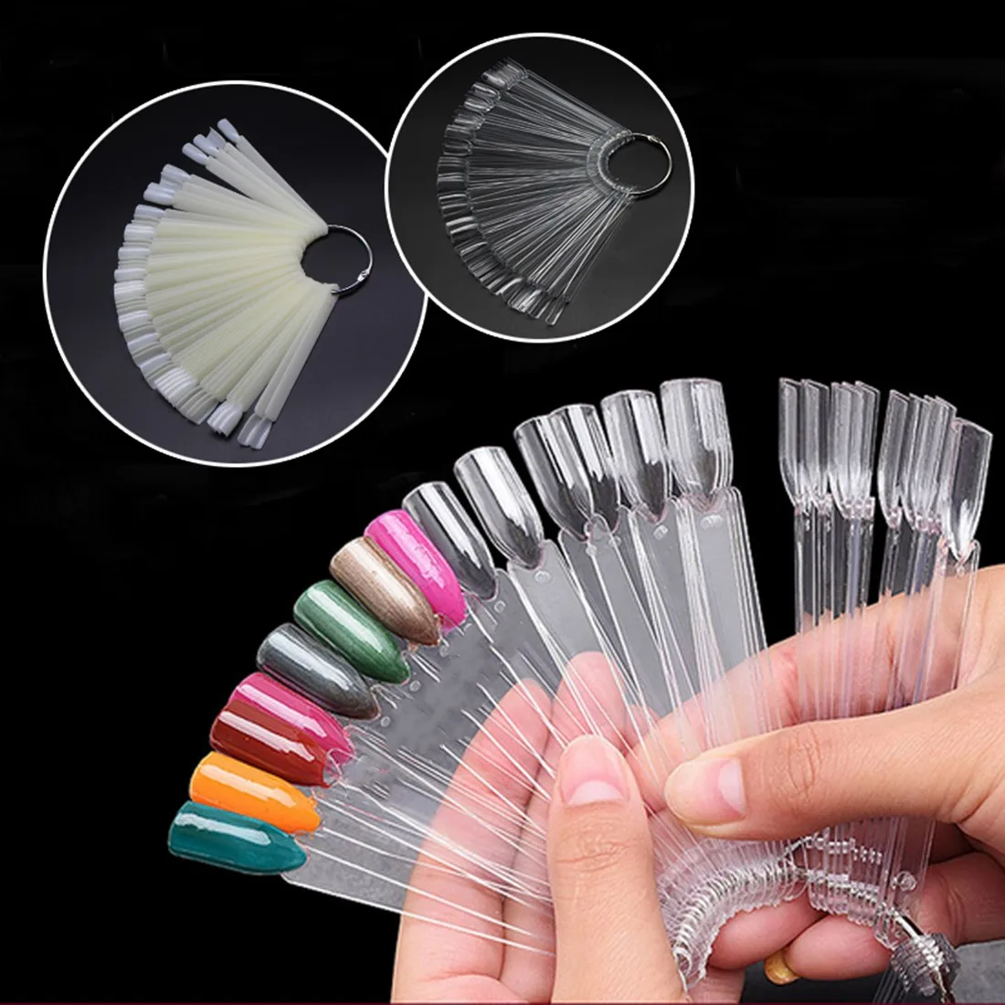

120 Sticks Fake Nails Art Display Stand Spiral Shelf False Nail Tips Nail Polish UV Gel Color Show Nail Art Salon Practice Tool