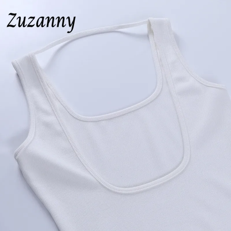 

Zuzanny O Neck Ribber Bodysuit Women White Sleeveless Backless Black Summer Basic Body Tops 2021 Skinny Casual Rompers