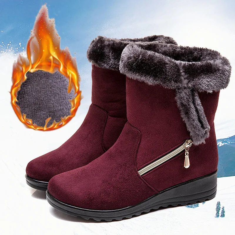 

Winter Ankle Boots Women Shoes 2021 New Fashion Non-slip Warm Plush Zipper Casual Shoes Woman Snow Boots Dropshipping