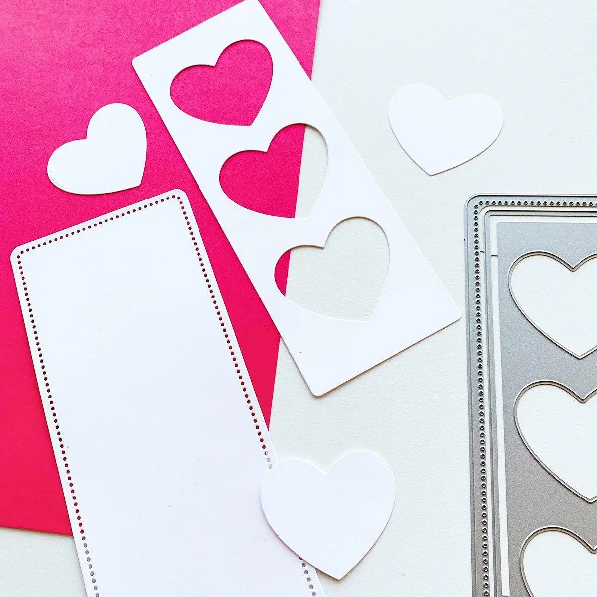 

Heart Trio Slimline Metal Cutting Dies for Scrapbooking Steel Craft Die Cut Embossing Paper Card Album Stencil