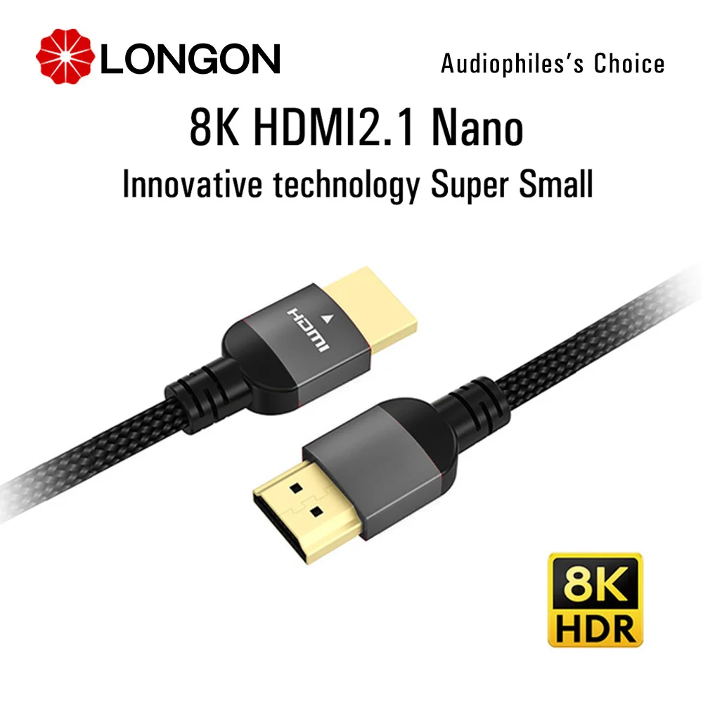 Очень маленький кабель LONGON 8K HDMI 2 1 4K 120 Гц 48 Гбит/с HDMI-кабели для PS5 RTX3080