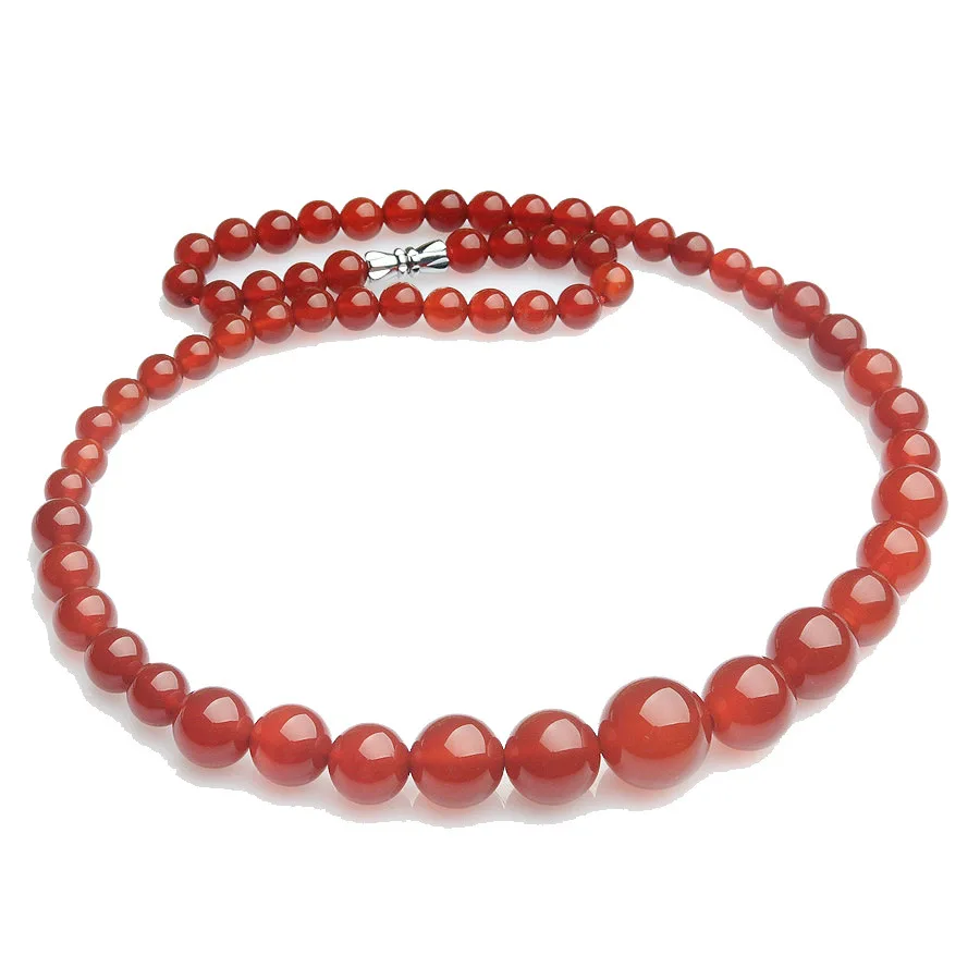 

Genuine Natural Agate 6-14mm Beads Necklace Jadeite Jewelry Fashion Charm Accessories Lucky Amulet Gifts for Women Her Men