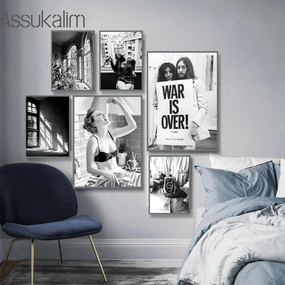 

Black And White Poster Sexy Woman Canvas Painting Photography Posters Window Art Print Nordic Wall Pictures For Bedroom Decor