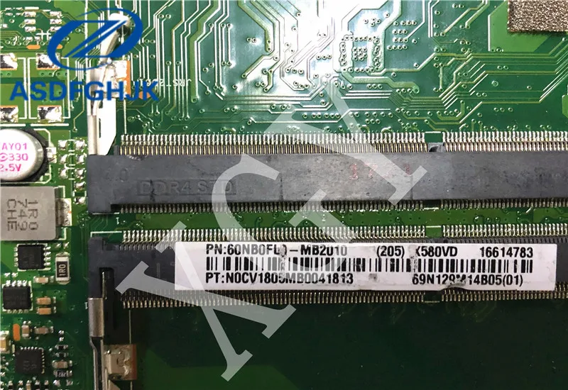 Материнская плата для ноутбука ASUS летающая крепость X580 X580V X580VD материнская плата Mianboard с видеокартой GTX 1050 i7-7700HQ cpu