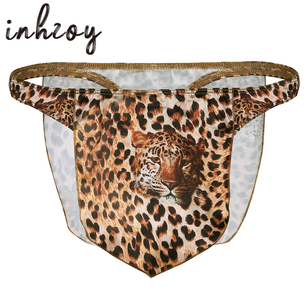 

Men's Panties Leopard Printed Underwear Loincloth G-string Thongs Sexy Male Underpants Jungle Man Halloween Theme Party Costume