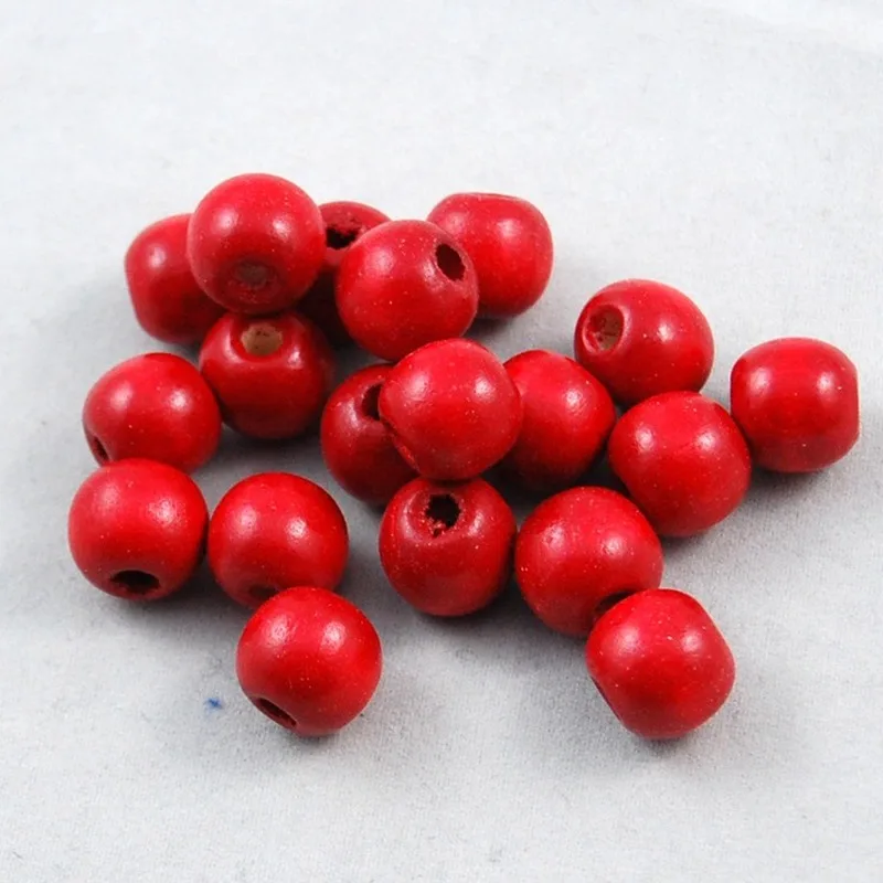 100 шт разноцветные маленькие деревянные бусины свободные для изготовления