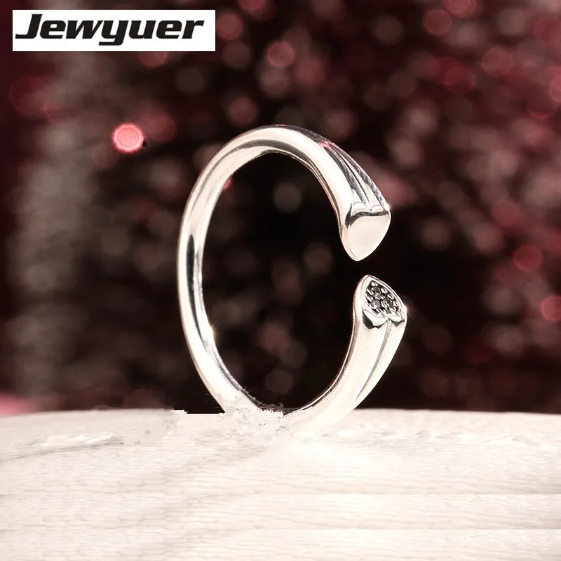 

New Valentine's Day gift silver 925 ring two hearts wedding Rings for women 925 sterling silver fine jewelry anillos RIP0155