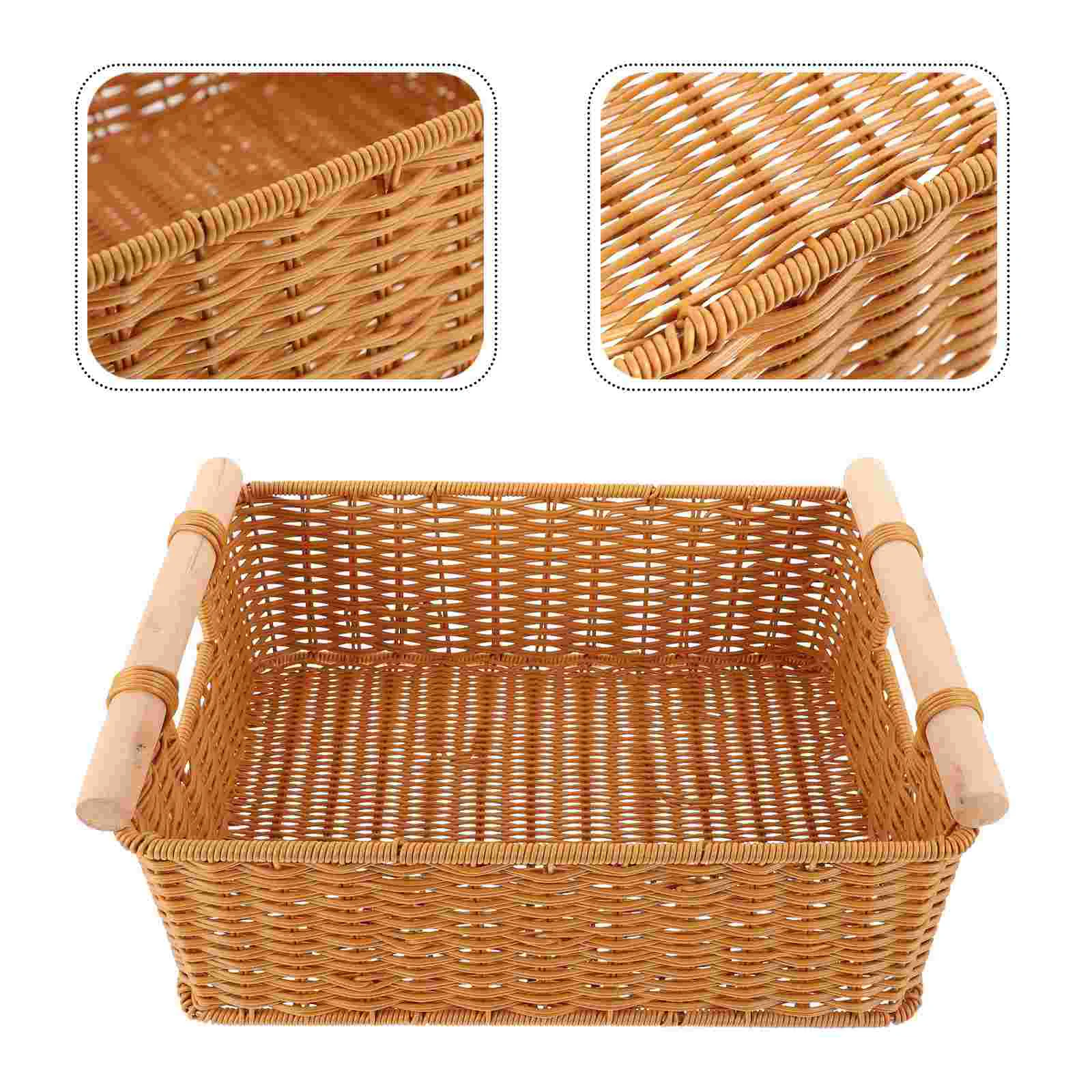 

1 шт., корзина для хранения с деревянной ручкой