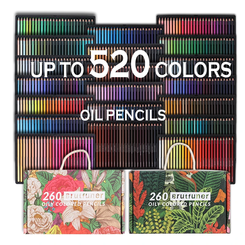 Up to 520 Colors Professional Oil Color Pencils Drawing Coloured Colored Pencil Set Coloring Sketch Pencil School Art Supplies