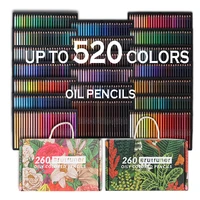 up to 520 colors professional oil color pencils drawing coloured colored pencil set coloring sketch pencil school art supplies