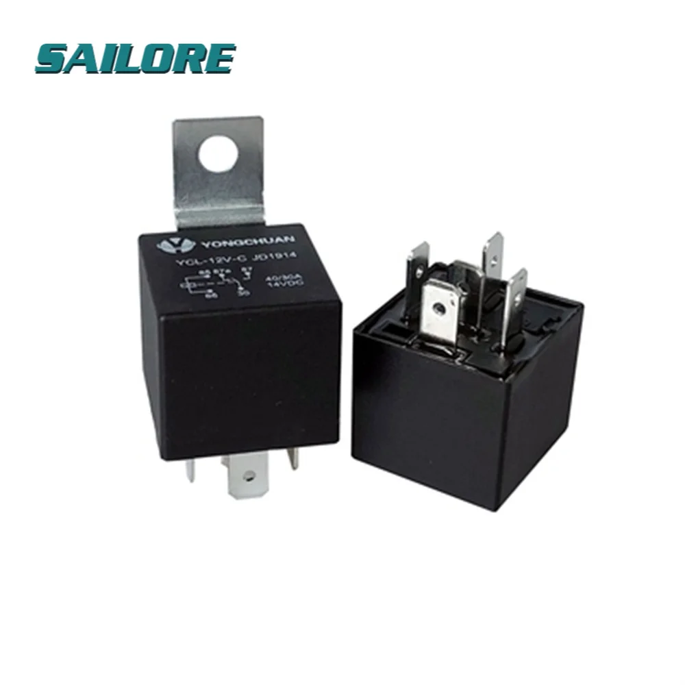 

High Quality Automobile relay JD1914/JD2914 JD1912/JD2912 DC 12V/24V 40A car relay 4pin 5pin with Square iron piece