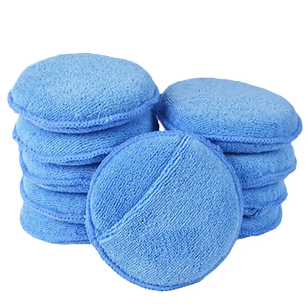 

5-inch Soft Microfiber Car Wax Applicator Pad Polishing Sponge for apply and remove wax Auto Care Polish Foam Sponge