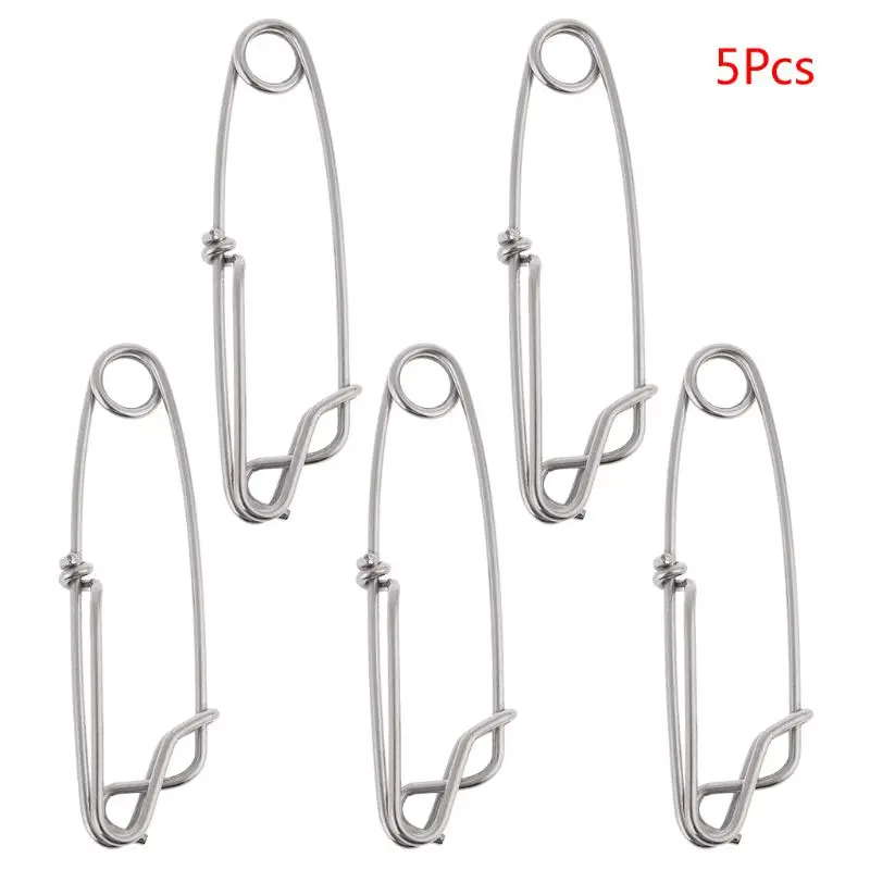 

5Pcs Long Line Clip Stainless Steel Snap Swivel Longline Hanger Connector E56D