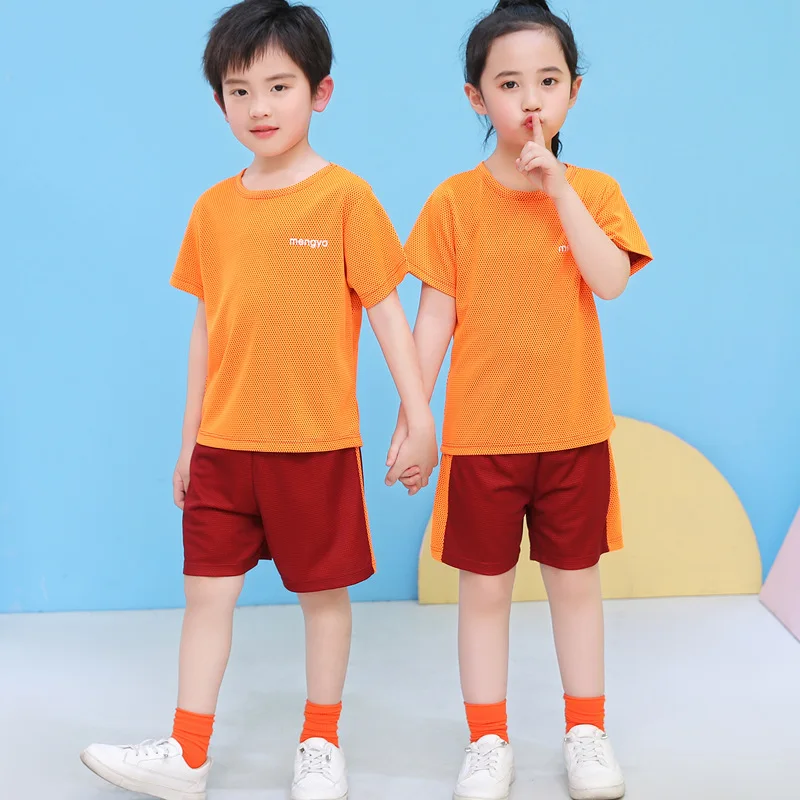 

Summer children's short-sleeved suit boys quick-drying mesh sports girls breathable casual short-sleeved shorts two-piece suit