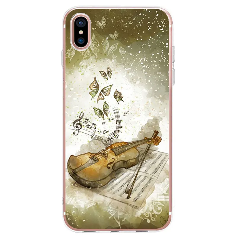 Чехол для телефона с музыкальной скрипкой девушек iPhone 12 11 Pro X XR XS Max SE2020 7 8 6s Plus 5s