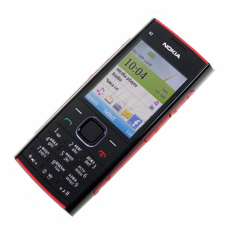 used nokia x2 00 cell phone fm java 5mp support englishrussiahebrewarabic keyboard unlocked mobile phone free global shipping